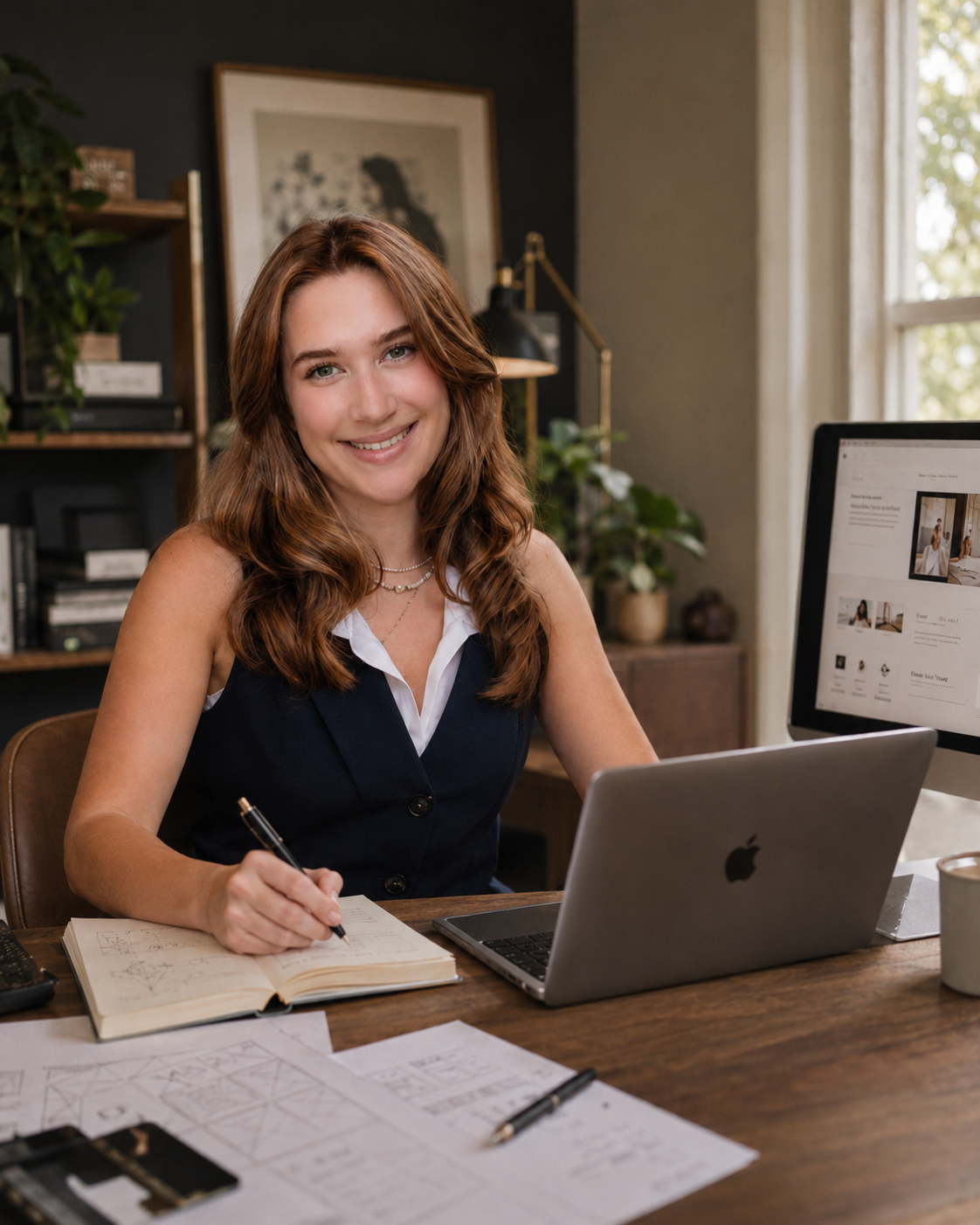 Founder of InSite Digital at her desk